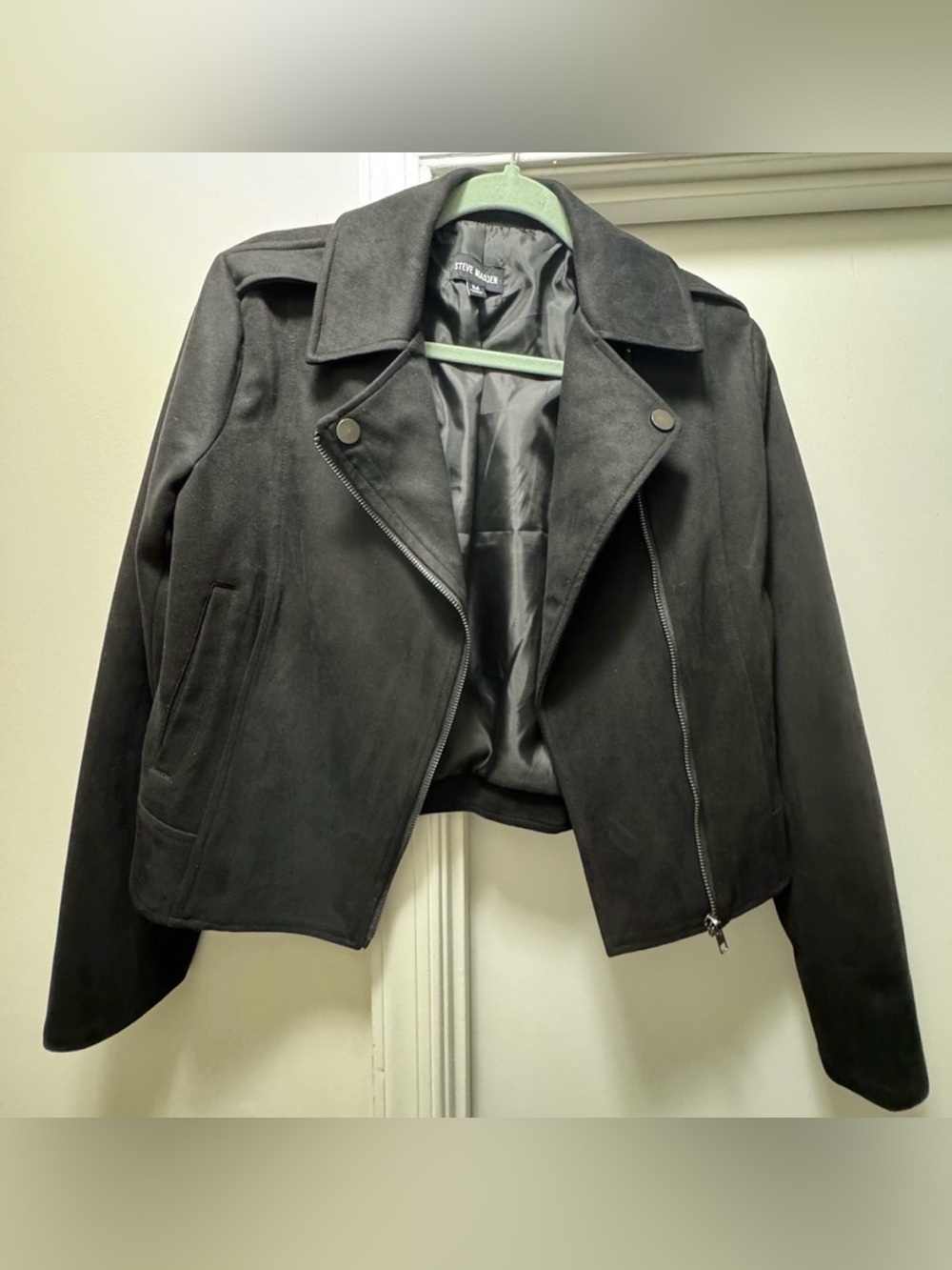 Steve Madden Black Suede Moto Jacket